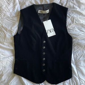 Black velvet vest